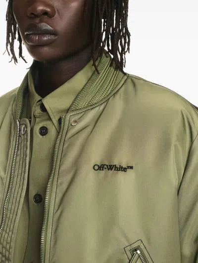 Off-white Logo-embroidered Bomber Jacket In 5810 Four Leaf