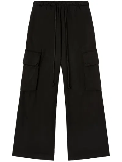 Palm Angels Black Cotton Joggers In 1010 Black Blac