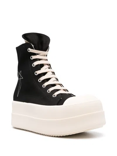 Rick Owens Drkshdw Black Porterville Double Bumper Sneaks Sneakers In 9811 Black/pearl/milk/milk