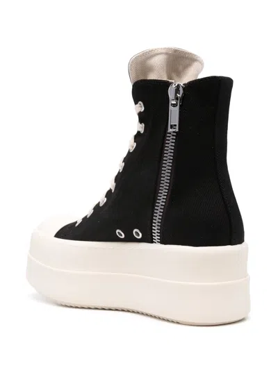 Rick Owens Drkshdw Black Porterville Double Bumper Sneaks Sneakers In 9811 Black/pearl/milk/milk