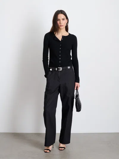 Alex Mill Kb Ribbed Cardigan In Black