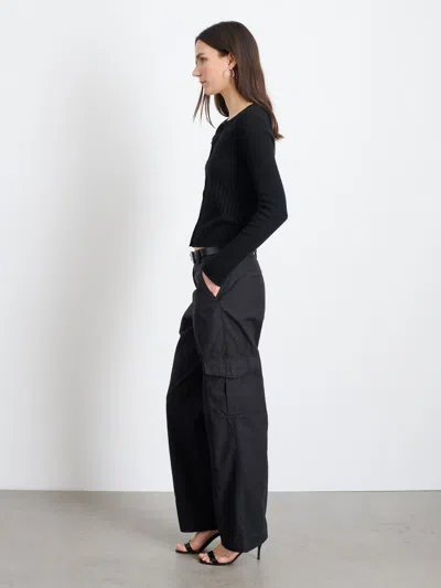 Alex Mill Kb Ribbed Cardigan In Black