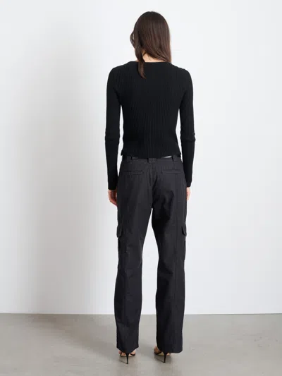 Alex Mill Kb Ribbed Cardigan In Black