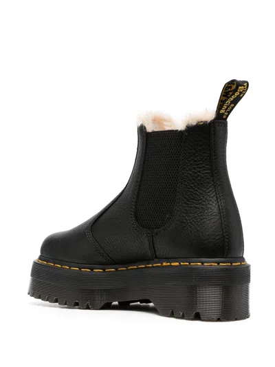 Dr. Martens' Black 2976 Polished Smooth Platform Chelsea Boots