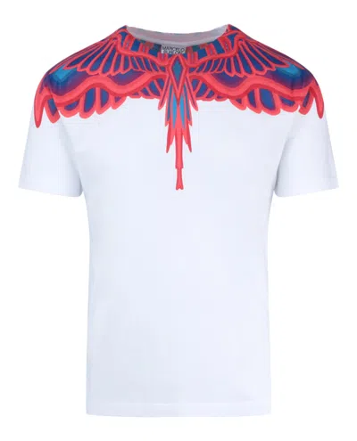 Marcelo Burlon County Of Milan Curves Wings T-shirt In Blue