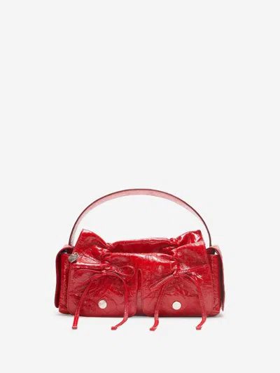 Shop Acne Studios Multipocket Shoulder Bag In Detailed With Knotted Laces And Jean-inspired Rivets On The Pockets