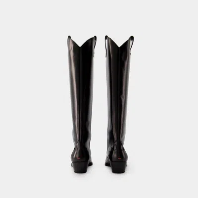 Aeyde 50mm Pointed-toe Knee Boots In Black