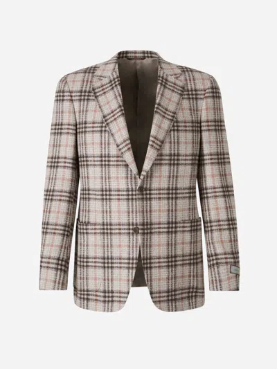 Shop Canali Checked Pattern Americana In Checkered Motif