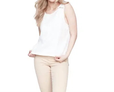Charlie B Solid Cotton Slub With Knot Detail Tank Top In White In White