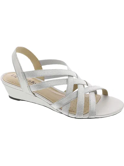 Lifestride Yaya Womens Strappy Slingback Dress Sandals In Silver