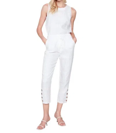 Charlie B Flare Color Twill Pants In White In Grey