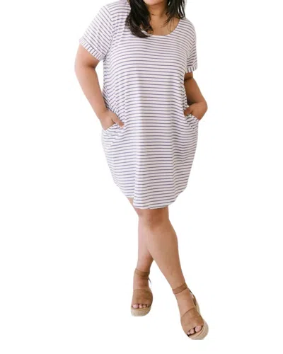 Davi & Dani Buttoned To A T-shirt Dress In White In White