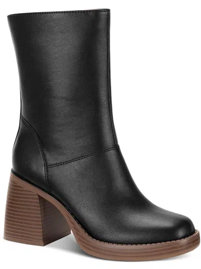 Sun + Stone Aleenn Womens Stacked Round Toe Mid-calf Boots In Multi