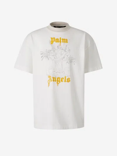 Shop Palm Angels Angel Motif T-shirt In Angel Motif In Pencil