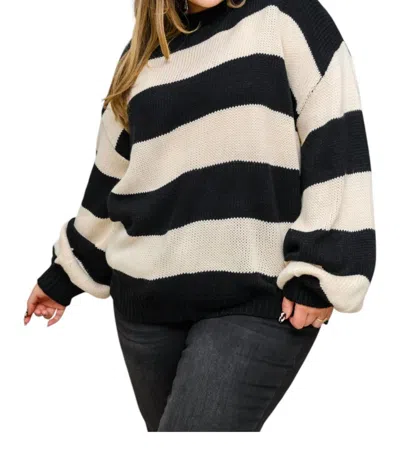 Sew In Love Strike Stripe Shirt In Black In Black