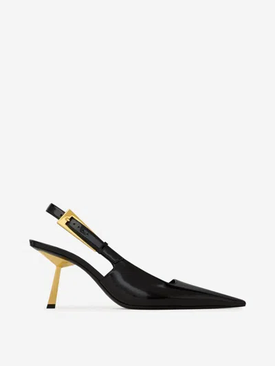 Shop Saint Laurent Lee High Heel Shoes In Geometric Stiletto Heel With Gold Plating