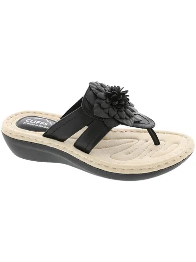 Cliffs By White Mountain Cynthia Thong Comfort Sandal In Black