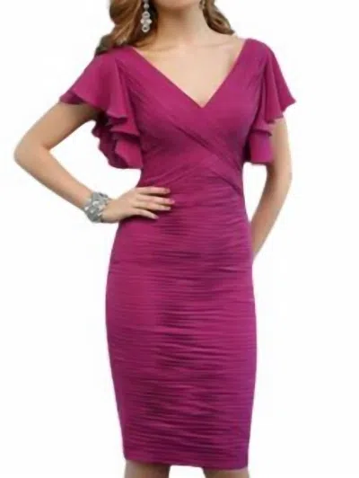 Vm Collection Poly Chiffon Short In Fuchsia In Pink