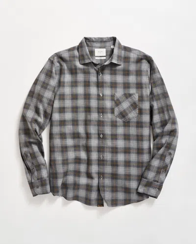Billy Reid Shadow Plaid John T Shirt In Grey Melange