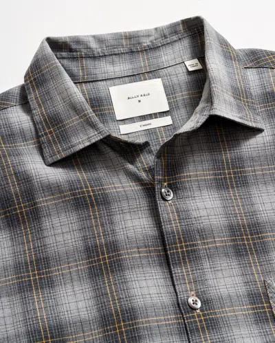 Billy Reid Shadow Plaid John T Shirt In Grey Melange
