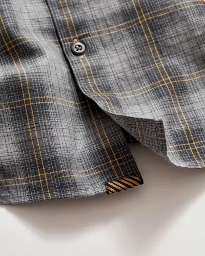 Billy Reid Shadow Plaid John T Shirt In Grey Melange
