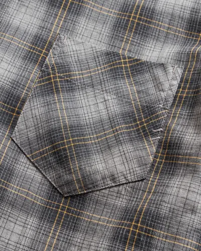 Billy Reid Shadow Plaid John T Shirt In Grey Melange