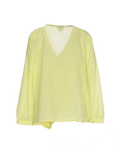 Shop Just Cavalli Solid Color Shirts & Blouses In Acid Green
