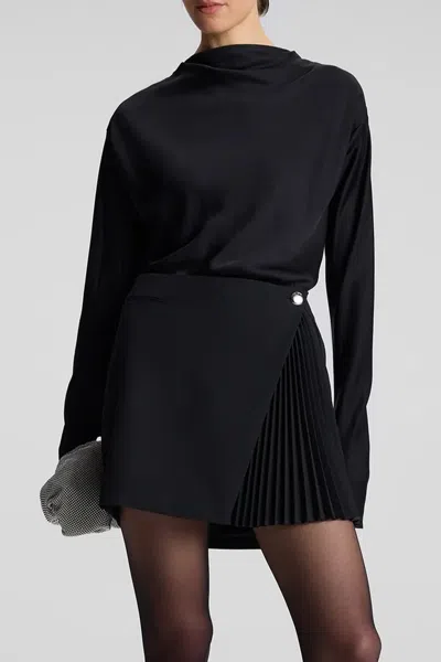 A.l.c Callen Pleated Mini Skirt In Black
