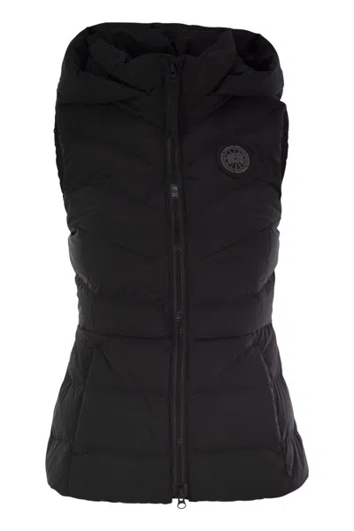 Canada Goose Quilted Hooded Sleeveless Gilet In Black