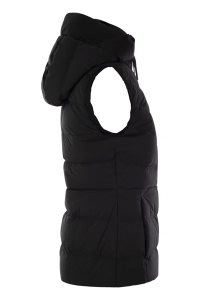 Canada Goose Quilted Hooded Sleeveless Gilet In Black