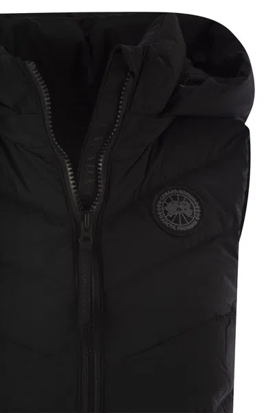 Canada Goose Quilted Hooded Sleeveless Gilet In Black