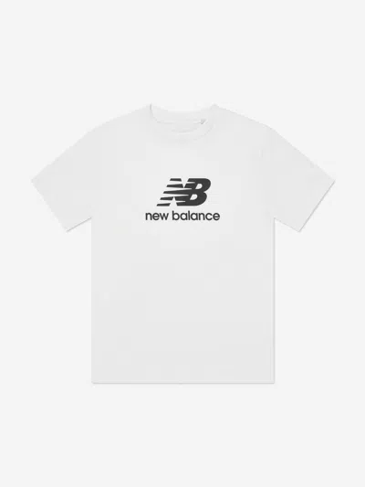 New Balance Boys Jersey Stacked Logo T-shirt In White
