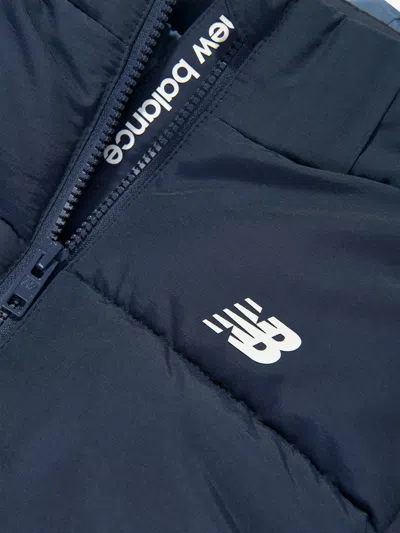 New Balance Boys Logo Puffer Jacket In Blue