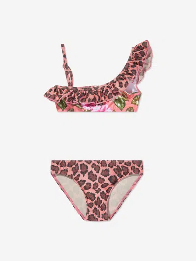 Selini Action Girls Floral Bikini In Pink