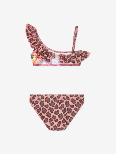 Selini Action Girls Floral Bikini In Pink