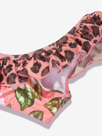 Selini Action Girls Floral Bikini In Pink