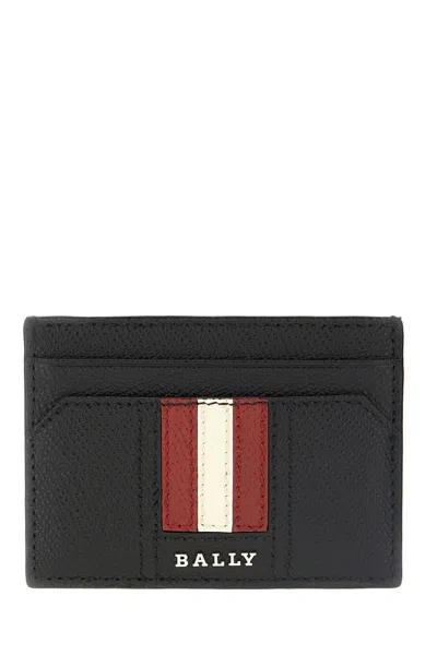 Bally Blue Leather Card Holder In Black