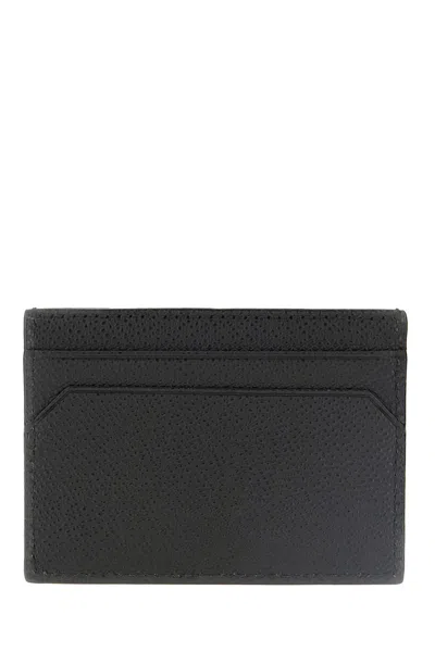 Bally Blue Leather Card Holder In Black