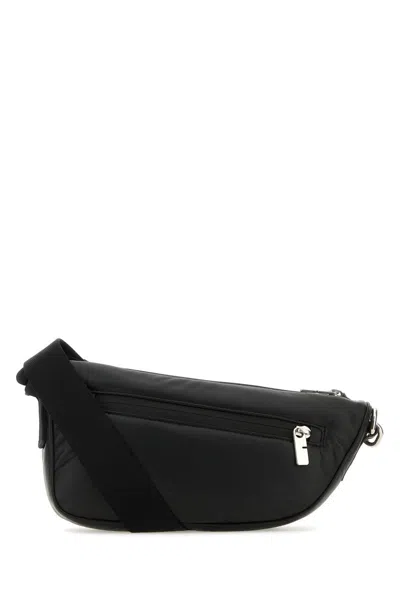 Burberry Asymmetric Black Leather Crossbody Bag In Black