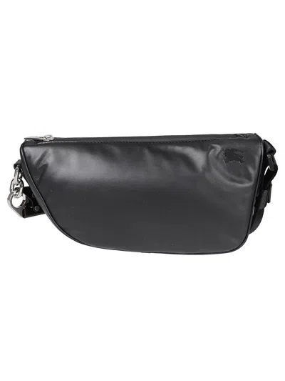 Burberry Asymmetric Black Leather Crossbody Bag In Black