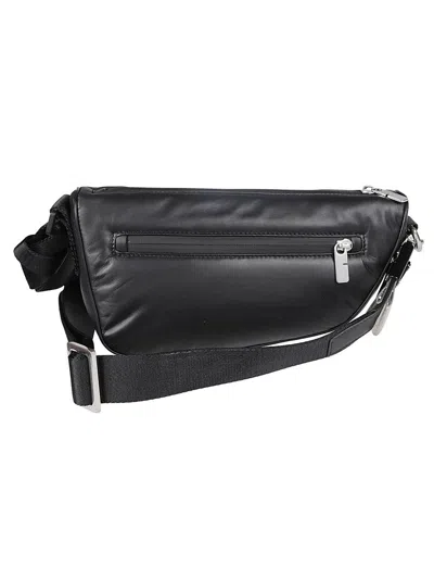 Burberry Asymmetric Black Leather Crossbody Bag In Black