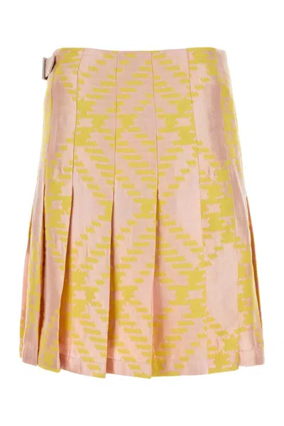 Burberry Checked A-line Mini Skirt In Printed
