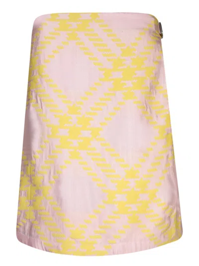 Burberry Checked A-line Mini Skirt In Printed