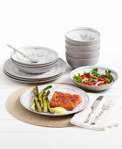 Tabletops Unlimited Carrara 12 Pc. Dinnerware Set, Service For 4 In Gray