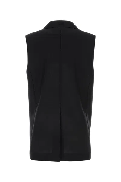 Fendi Black Tailored Vest With Sharp Lapel In Black