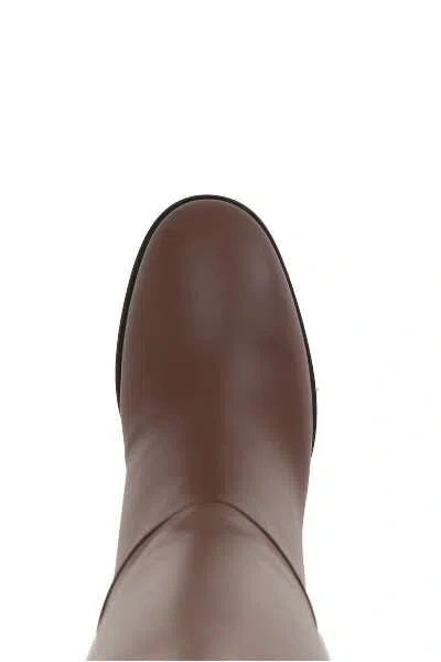 Gianvito Rossi Santiago 85mm Leather Boots In Brown