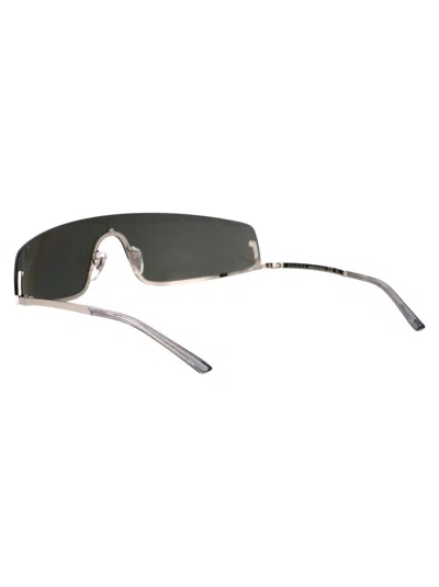 Gucci Oversized Angular Sunglasses In 001 Silver Silver Grey