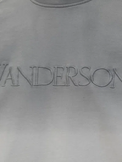 Jw Anderson Gray Embroidered-logo Gradient Sweatshirt In Grey