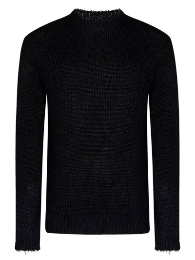 Jil Sander Midweight Alpaca Wool Sweater In Black