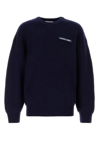 Marine Serre Jersey With Logo In Blue